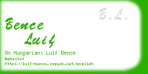 bence luif business card